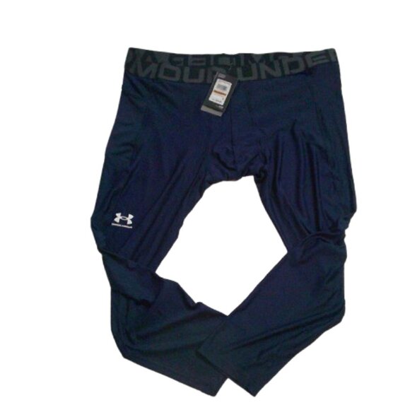 Under Armour Heatgear Mens FULL Leggings Baselayer Compressed Leggins SZ4XL Navy - Picture 2 of 3